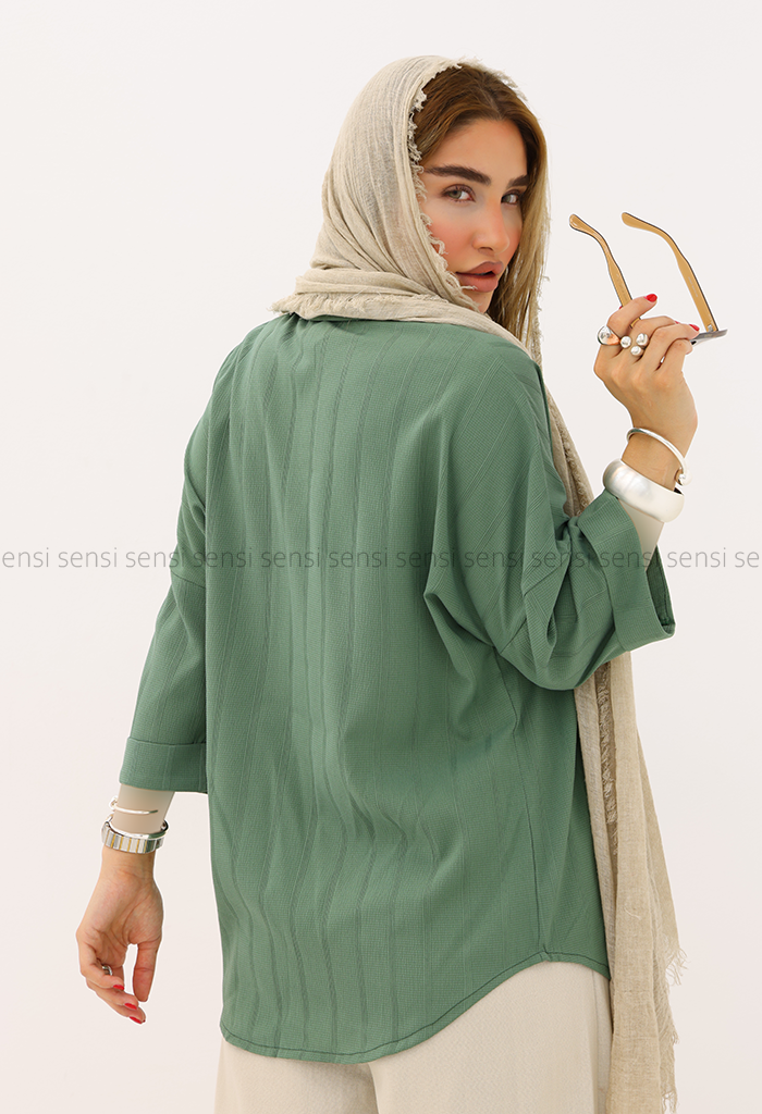 شومیز جگوار آستین پاکتی کد1006100